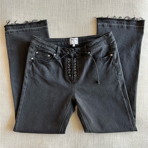 twelve Denim - Black Ankle Lace-Up Cropped Jeans NWOT
